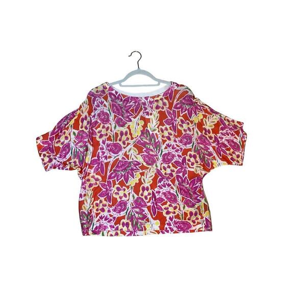 Lauren Ralph Lauren Blouse Top Women's PL Multicolor Floral Crew Neck Pullover - Picture 5 of 6
